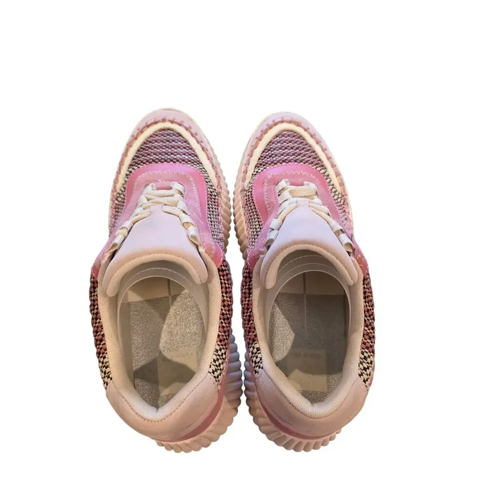 Dolce Vita Pink Multi Woven Platform‎ Sneakers Womens Lace Up Casual Shoes